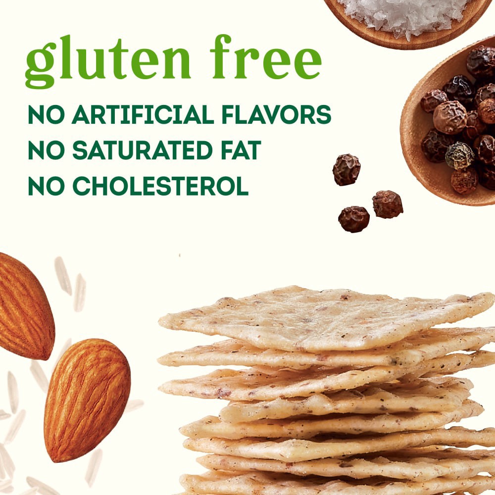 slide 3 of 5, Simple Truth Gluten Free Sea Salt & Pepper Almond Crackers, 3.5 oz