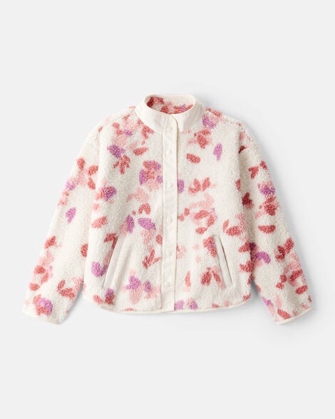slide 1 of 2, Carter's Girls Floral Print Long-Sleeve Sherpa Jacket Multi 7, 1 ct