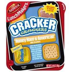 Armour LunchMakers Cracker Crunchers Honey Ham & American with Crackers, 2.44 oz