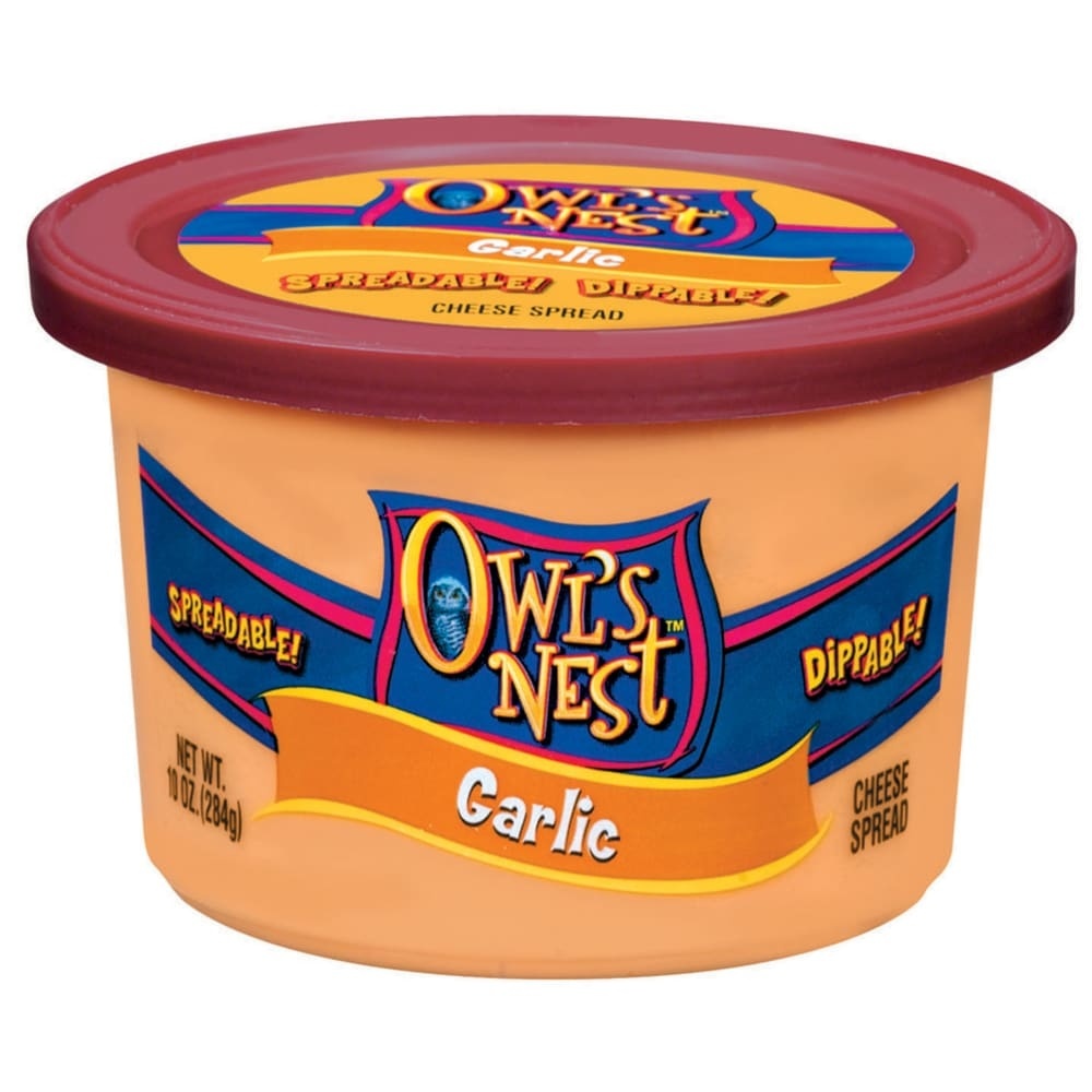slide 1 of 1, Owl's Nest Cheese Spread, Garlic, 10 oz
