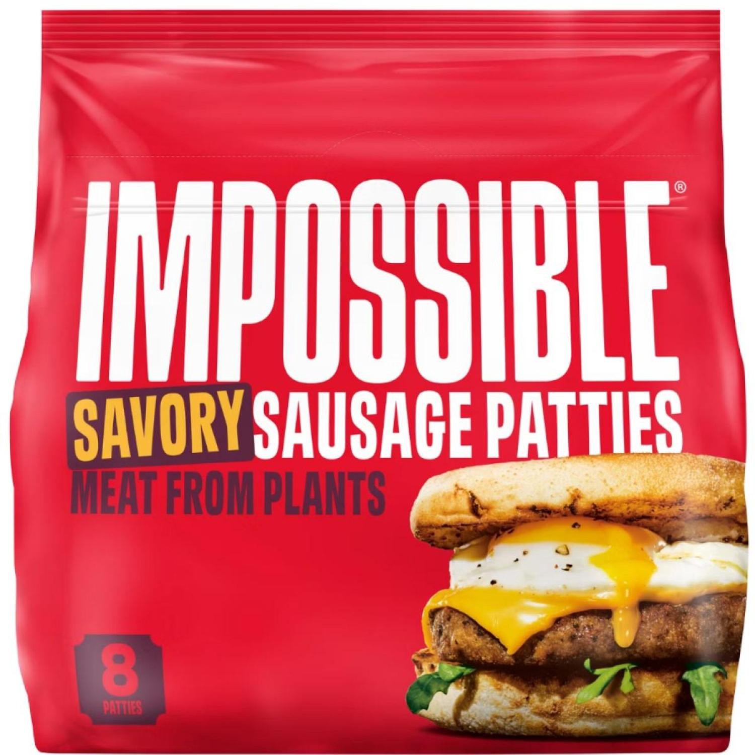slide 1 of 1, Impossible Foods Sausage Patties Savory Plant Based, Frozen, Fully Cooked, 6 Patties, 7.2 Oz - 7.2 Oz, 7.2 oz