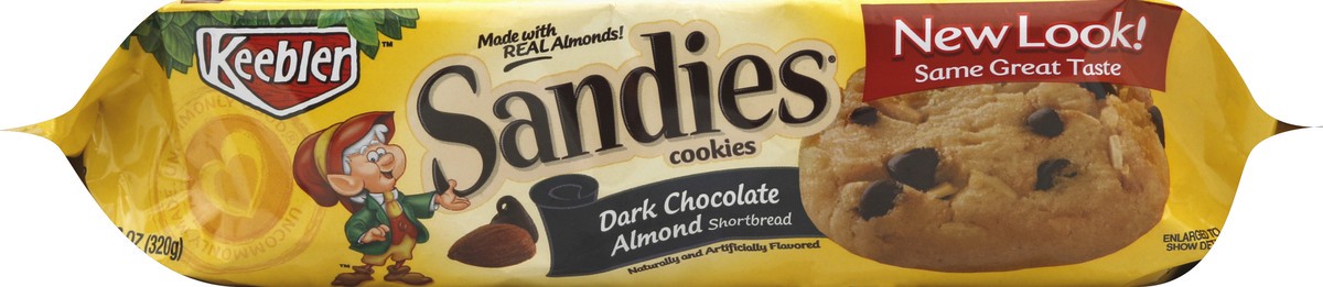slide 4 of 6, Keebler Sandies Cookies Dark Chocolate Almond Shortbread, 11.3 oz