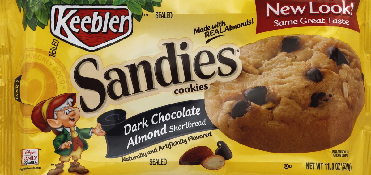 slide 5 of 6, Keebler Sandies Cookies Dark Chocolate Almond Shortbread, 11.3 oz