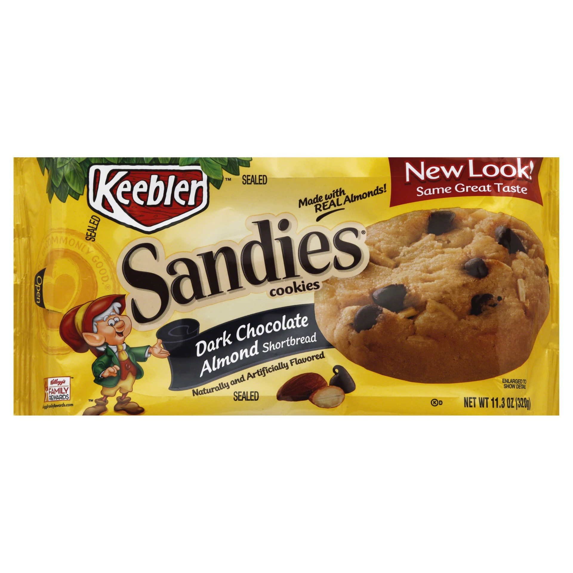slide 1 of 6, Keebler Sandies Cookies Dark Chocolate Almond Shortbread, 11.3 oz