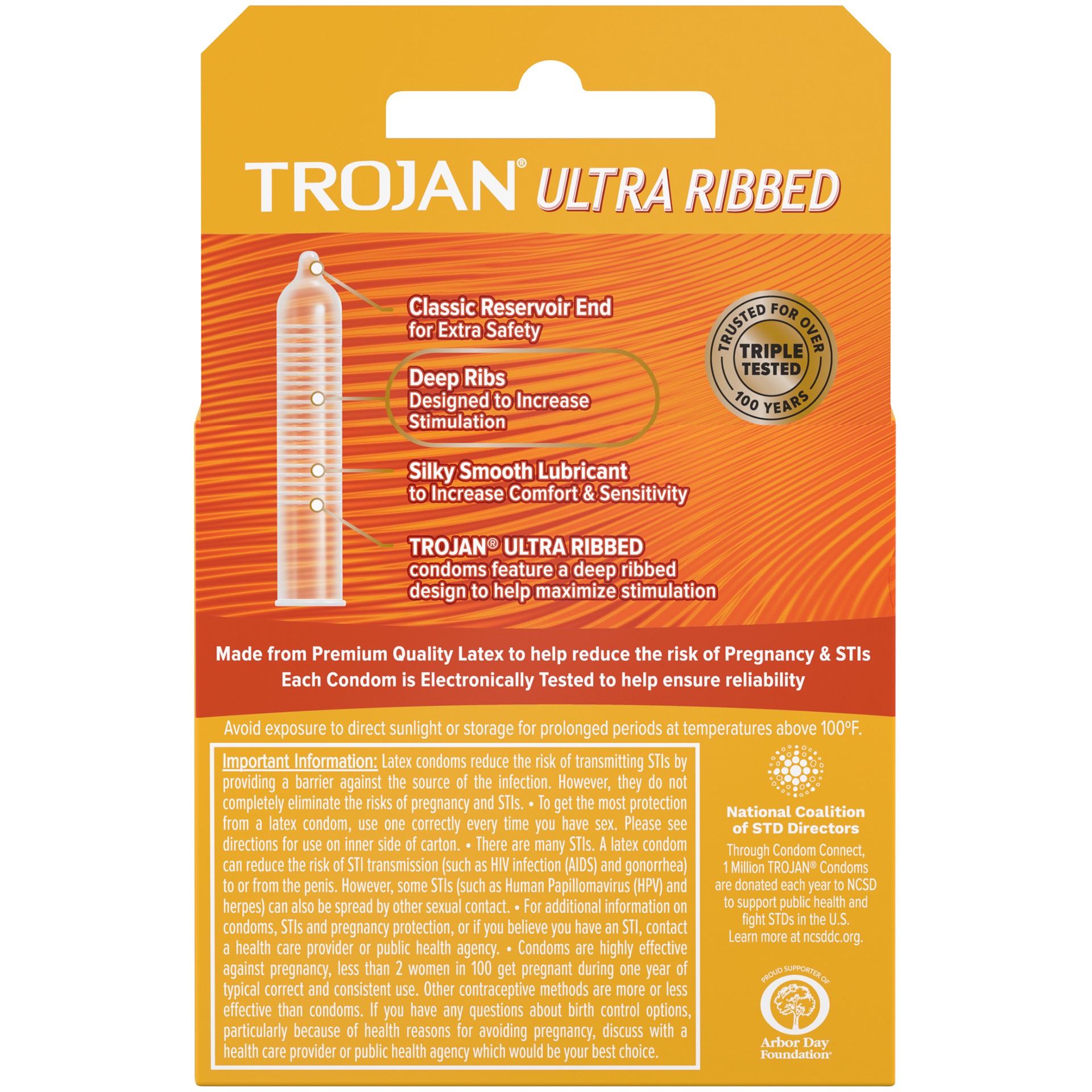 slide 2 of 5, Trojan Stimulations Ultra Ribbed Lubricated Condom, 3ct, 3 ct