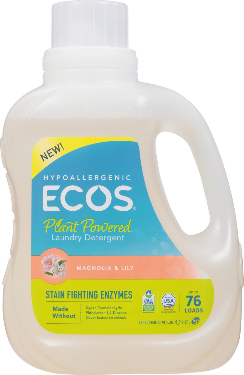slide 12 of 13, ECOS Plant Powered Magnolia & Lily Laundry Detergent 70 fl oz, 70 oz