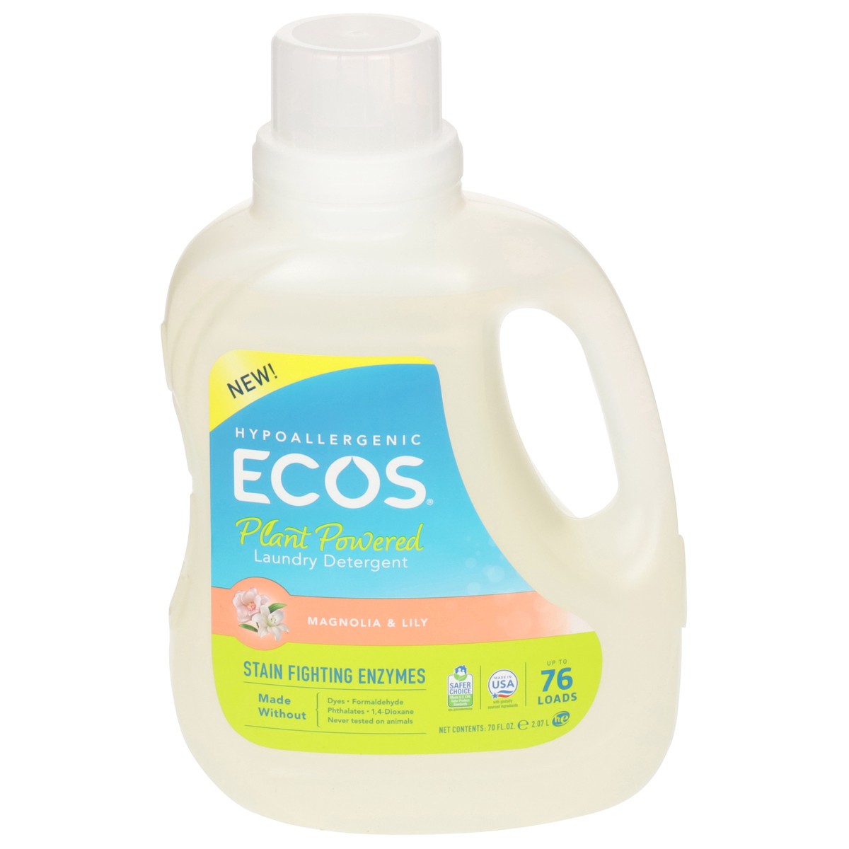 slide 1 of 13, ECOS Plant Powered Magnolia & Lily Laundry Detergent 70 fl oz, 70 oz