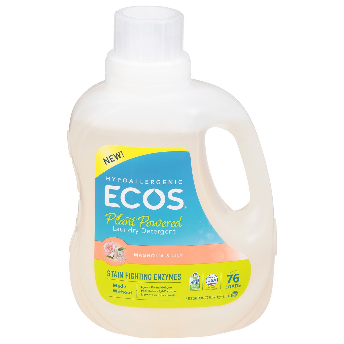 slide 2 of 13, ECOS Plant Powered Magnolia & Lily Laundry Detergent 70 fl oz, 70 oz
