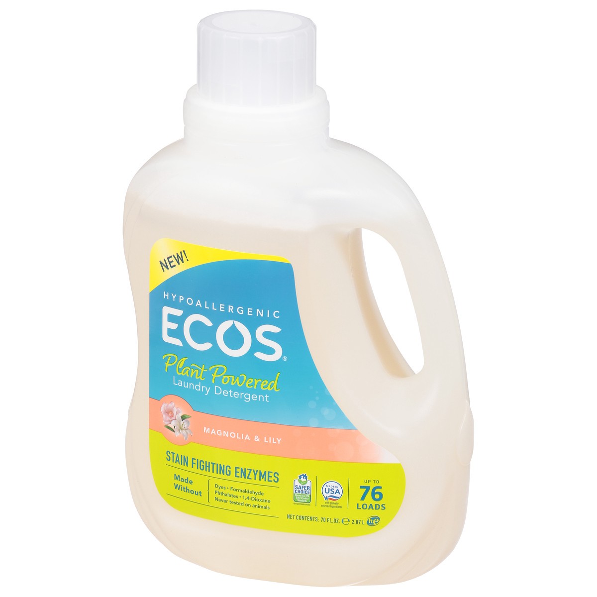 slide 4 of 13, ECOS Plant Powered Magnolia & Lily Laundry Detergent 70 fl oz, 70 oz