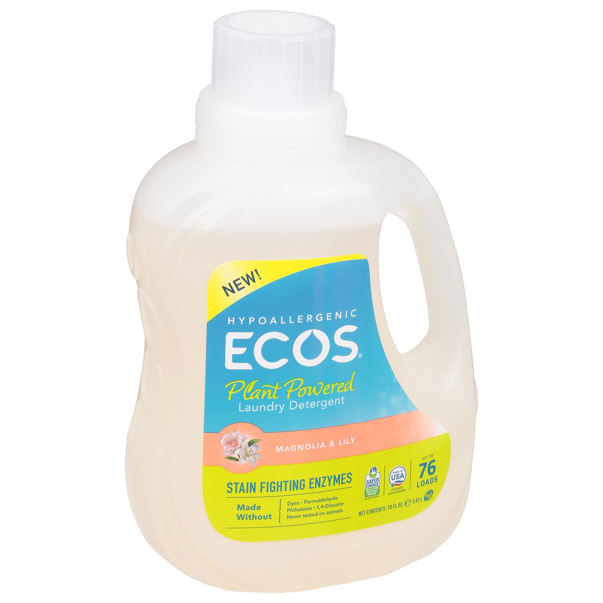 slide 11 of 13, ECOS Plant Powered Magnolia & Lily Laundry Detergent 70 fl oz, 70 oz
