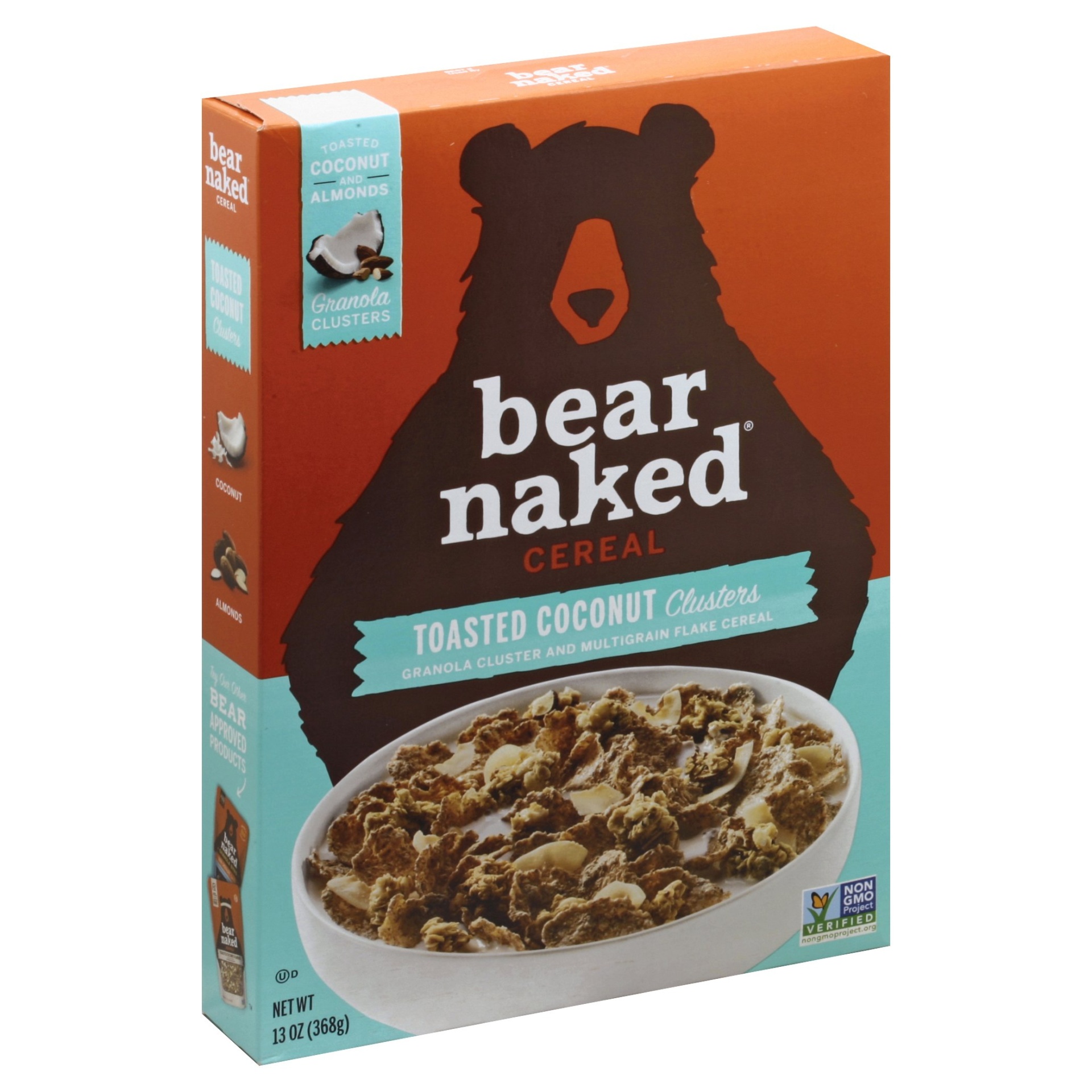 slide 1 of 1, Bear Naked Toasted Coconut Clusters Granola And Multigrain Flake Breakfast Cereal, 13 oz