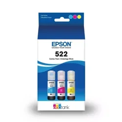 Epson Ecotank 522 Combo Pack - 3-Pack - Ultra High Capacity - Yellow, Cyan, Magenta - Original - Ink Refill - For Ecotank Et-2720, Et-2720 All-In-One Supertank Printer, Et-2726, Et-4700