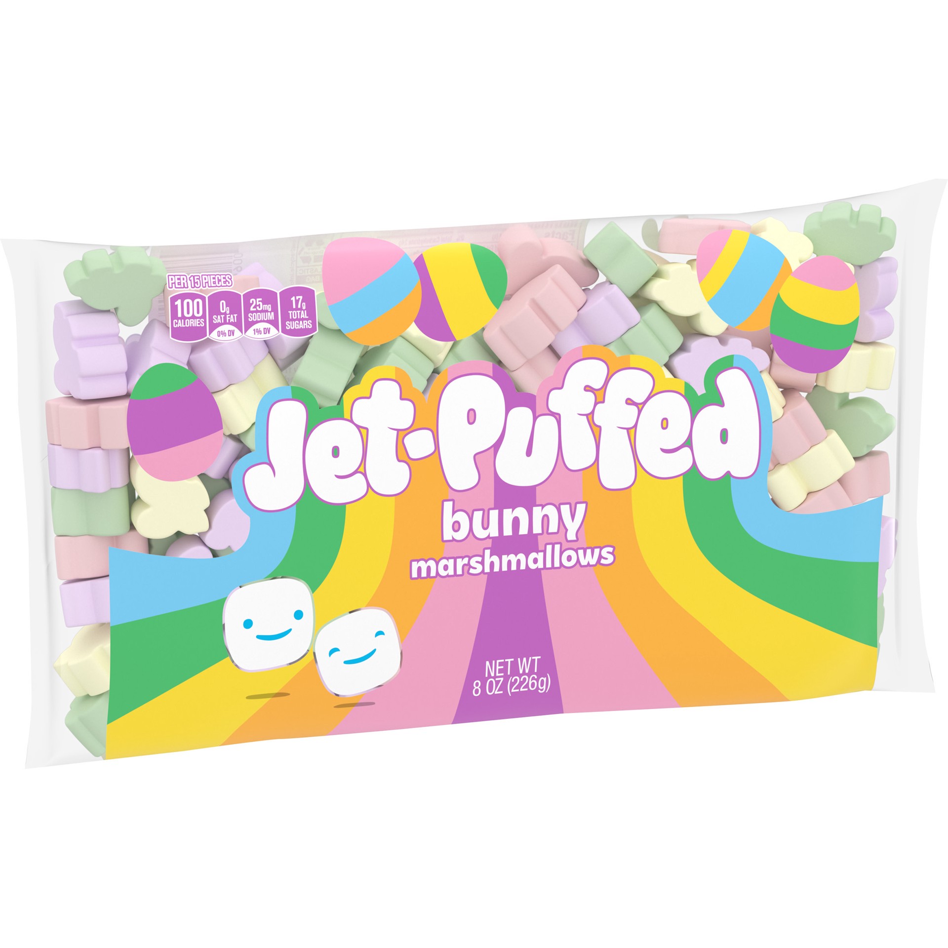 slide 4 of 5, Jet-Puffed Vanilla Bunny Shaped Easter Spring Mallows Marshmallows, 8 oz Bag, 9 oz