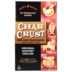 Char Crust Dry-Rub Original Hickory Grilled Seasoning for All Meat & Fish 4 oz