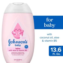 Johnson''s Baby Moisturizing Baby Lotion, Coconut Oil &amp; Aloe, 13.6 fl. oz