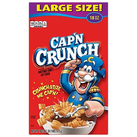 slide 1 of 1, Quaker Capn Crunch Cereal, 18 oz