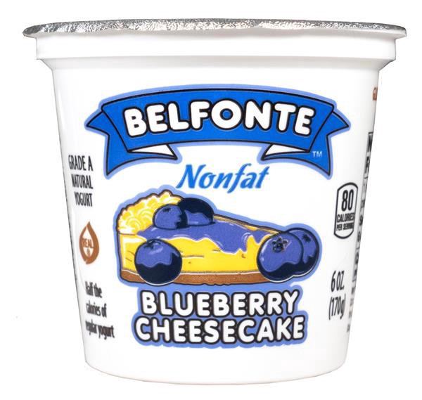slide 1 of 1, Belfonte Nonfat Blueberry Cheesecake Yogurt, 6 oz