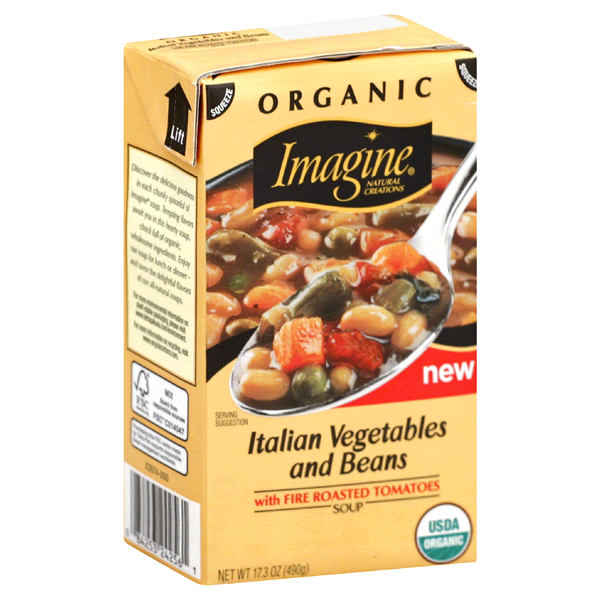 slide 1 of 4, Imagine Natural Creations Italian Vegetables and Beans Soup, 17.3 oz