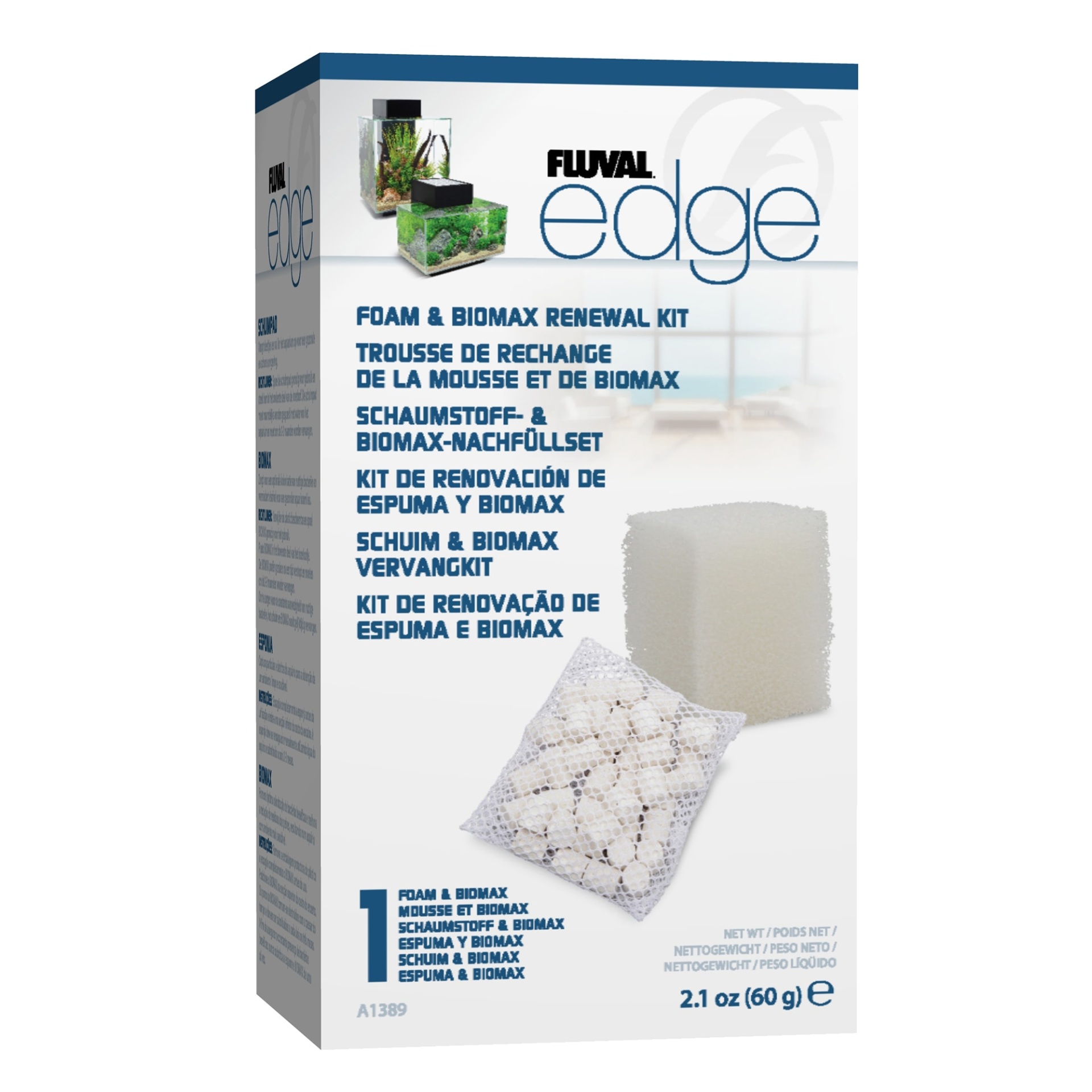 slide 1 of 1, Fluval Edge Foam & Biomax Renewal Kit, 1 ct