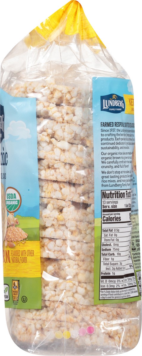 slide 11 of 12, Lundberg Family Farms Sweet & Salty Kettle Corn Whole Grain Organic Rice Cakes 10 oz, 10 oz