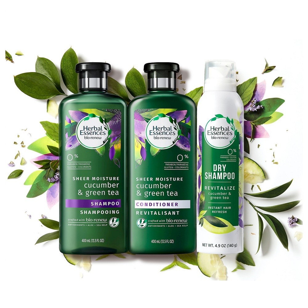 slide 6 of 7, Herbal Essences Bio Renew Revitalize Cucumber And Green Tea Dry Shampoo, 4.9 fl oz