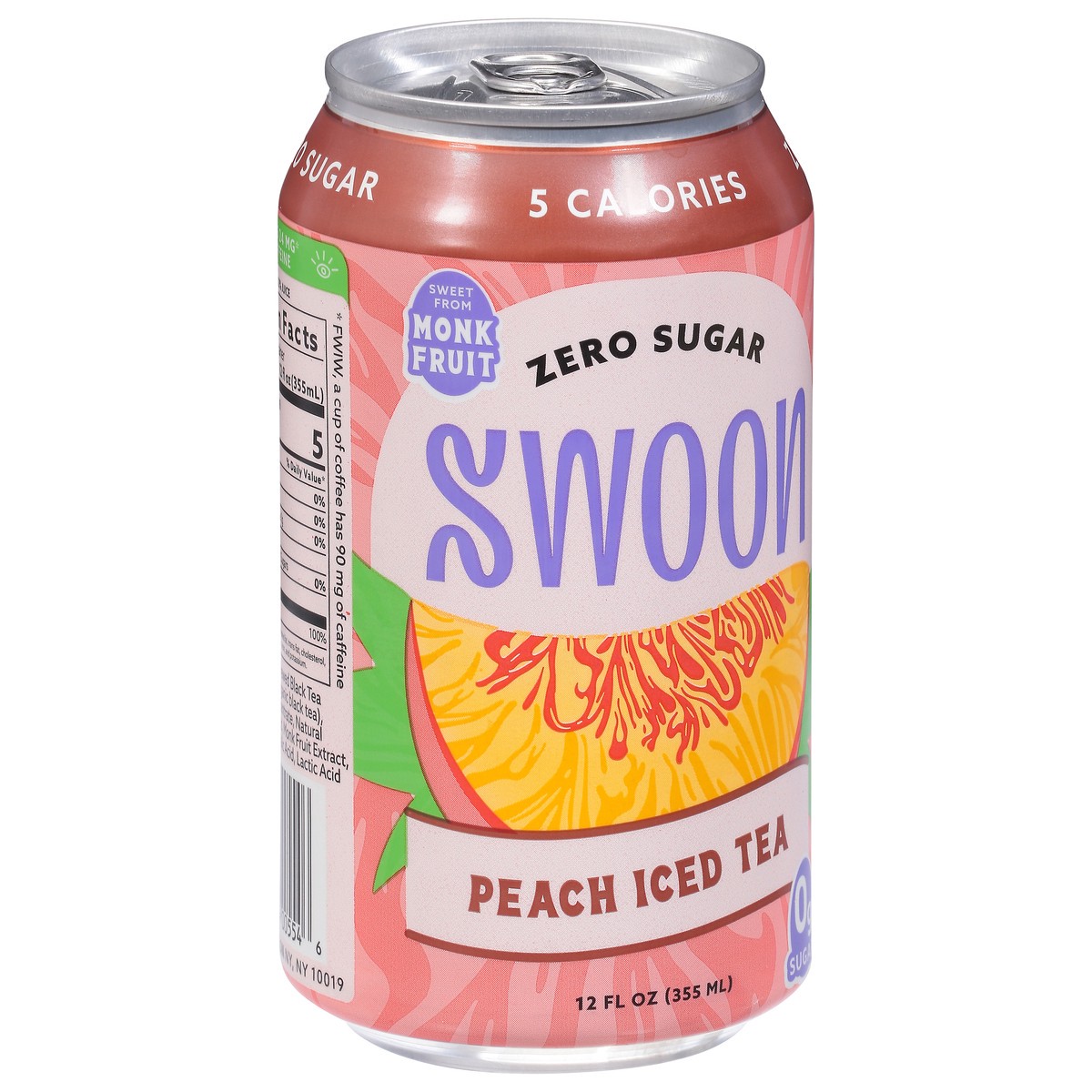 slide 8 of 9, Swoon Zero Sugar Peach Tea - 12 fl oz, 1 ct
