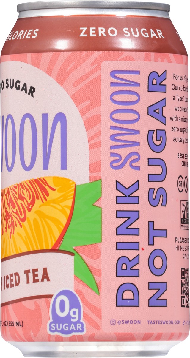 slide 2 of 9, Swoon Zero Sugar Peach Tea - 12 fl oz, 1 ct