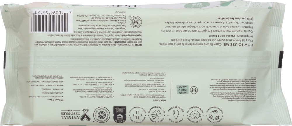 slide 6 of 6, The Honest Co. Honest Co All Natural Cloth Wipes, 60 ct