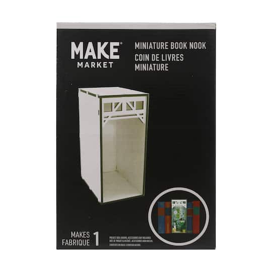 slide 1 of 3, 9" White Book Nook Diorama Kit By Make Market, 4 in x 6 in x 9 in