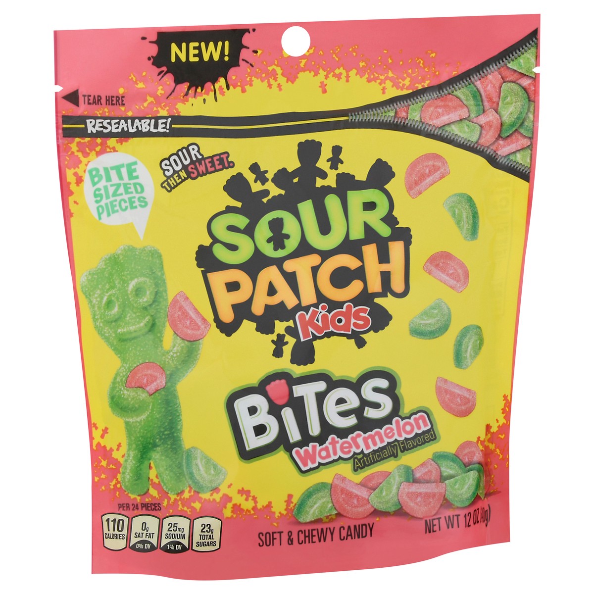 slide 12 of 13, Sour Patch Kids Bites Soft & Chewy Watermelon Candy 12 oz, 12 oz