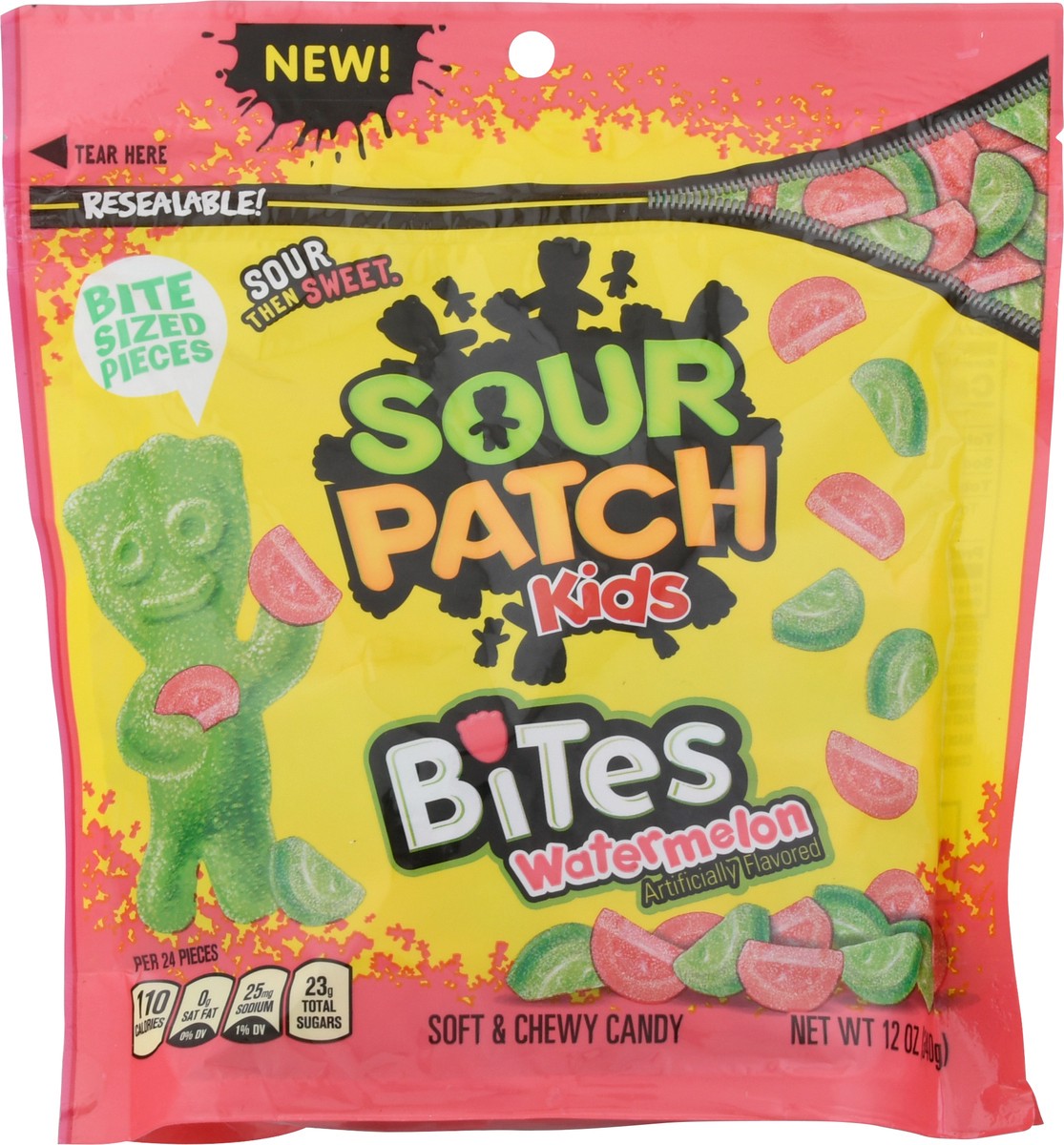 slide 10 of 13, Sour Patch Kids Bites Soft & Chewy Watermelon Candy 12 oz, 12 oz