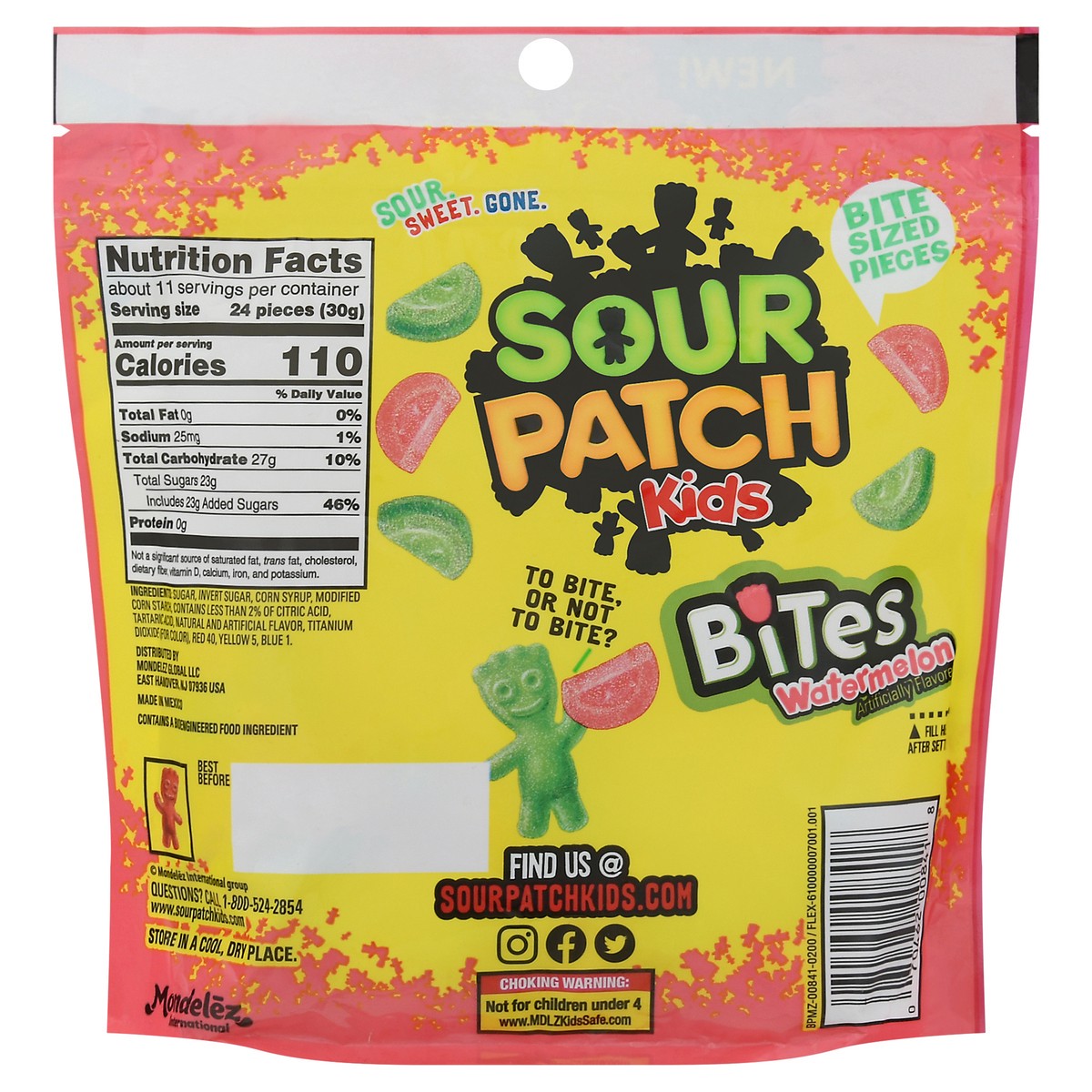 slide 4 of 13, Sour Patch Kids Bites Soft & Chewy Watermelon Candy 12 oz, 12 oz
