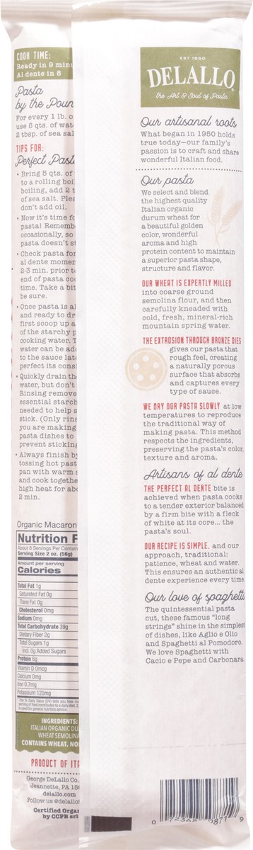 slide 3 of 11, DeLallo Organic Spaghetti, 16 oz