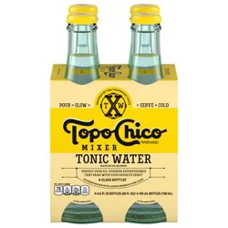 Topo Chico Mixer Tonic Water Glass Bottles, 6.5 fl oz, 4 Pack