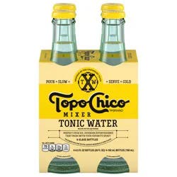 Topo Chico Mixer Tonic Water Glass Bottles, 6.5 fl oz, 4 Pack