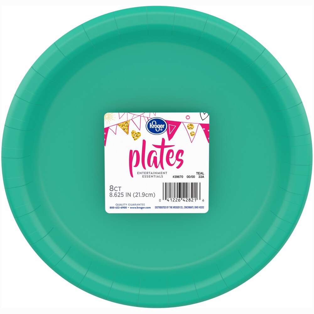 slide 1 of 2, Kroger Entertainment Essentials Paper Plates Teal, 9 in