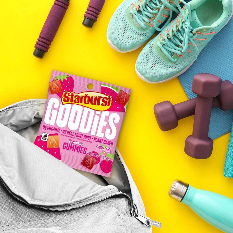 slide 6 of 7, STARBURST GOODIES FaveREDS Plant-Based Fruit Gummy Candy, 1.8 Oz Bag, 1.8 oz