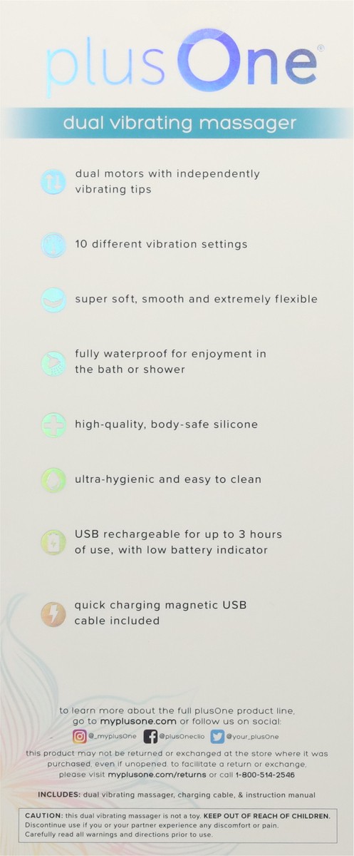slide 4 of 9, plusOne Dual Vibrating Massager 1 ea, 1 ct