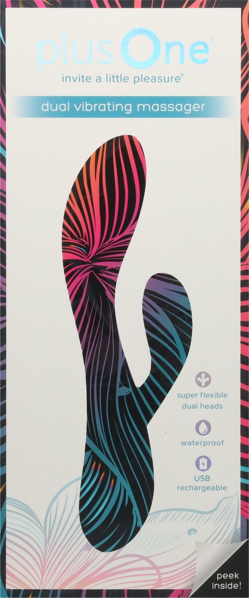 slide 3 of 9, plusOne Dual Vibrating Massager 1 ea, 1 ct