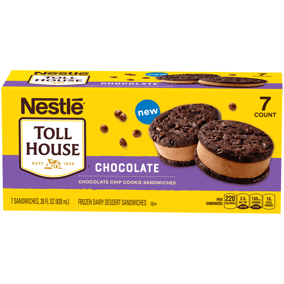 slide 1 of 8, Toll House Nestle Tollhouse Cookie Sandwich Chocolate, 28 fl oz