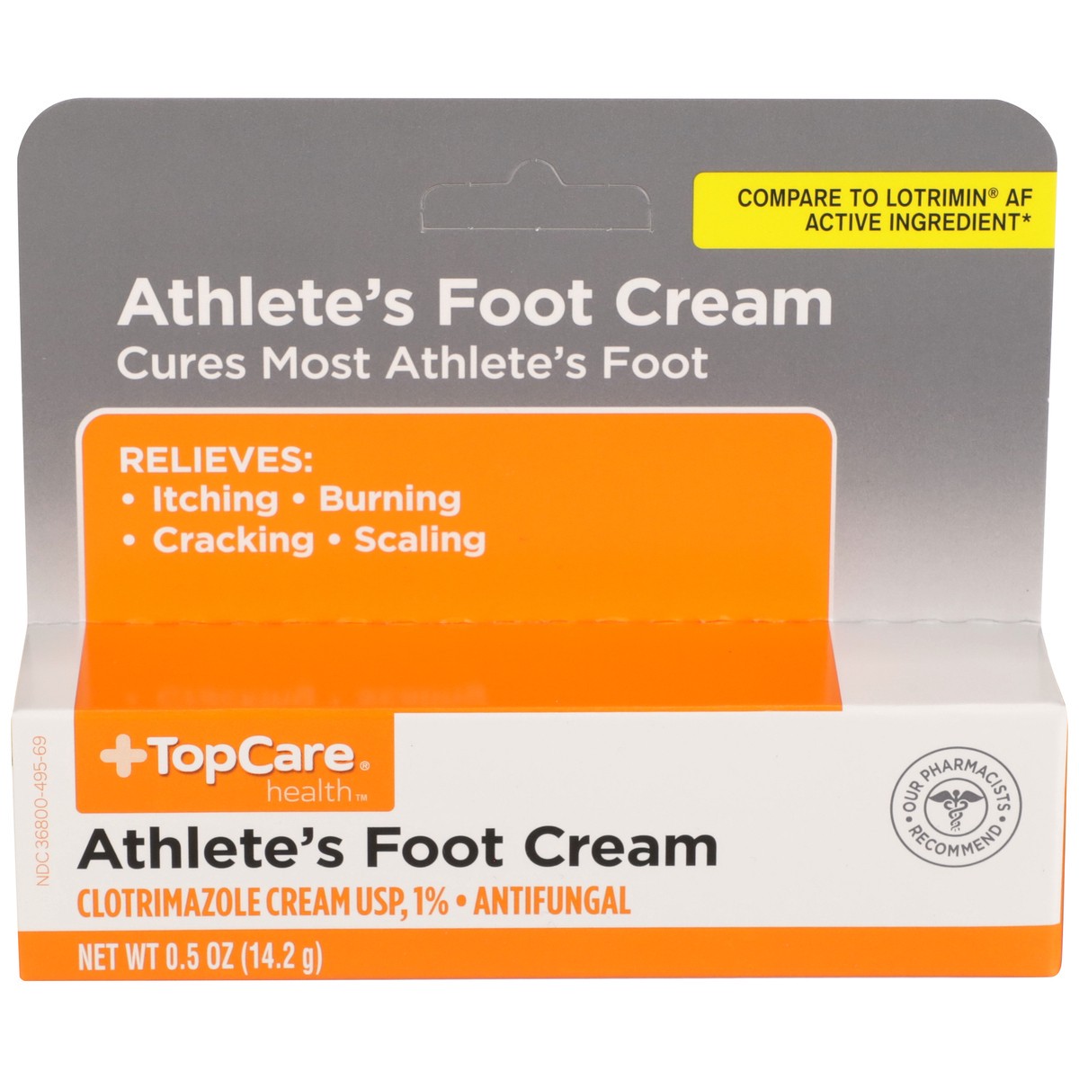 slide 1 of 11, TopCare Athlete'S Foot Clotrimazole Usp 1% - Antifungal Cream, 0.5 oz