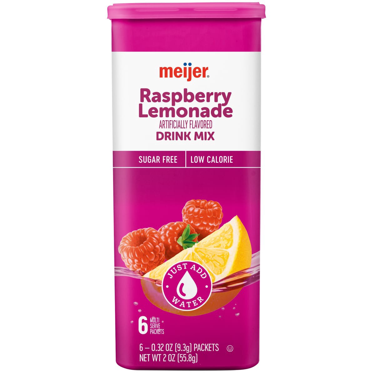 slide 1 of 1, Meijer Raspberry Lemonade Drink Mix - 6 ct, 6 ct