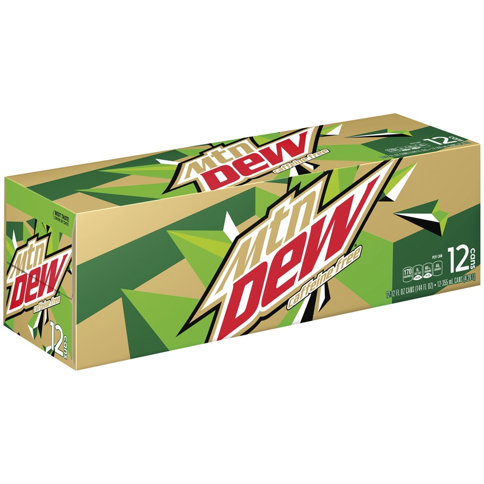 slide 3 of 5, Mountain Dew Caffeine Free Soda, 12 ct; 12 fl oz