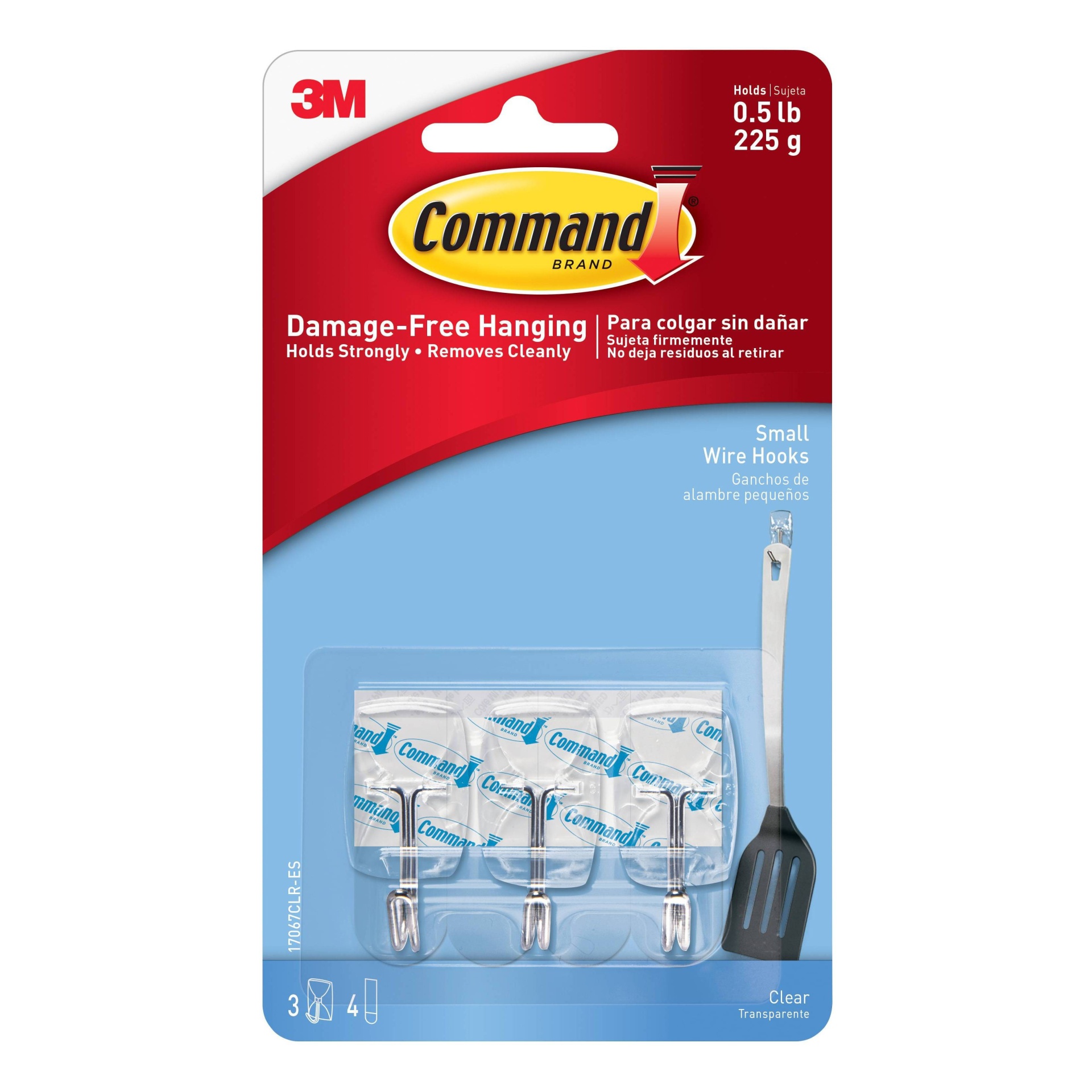 slide 1 of 3, 3M Command Clear Small Wire Hooks, 3 ct