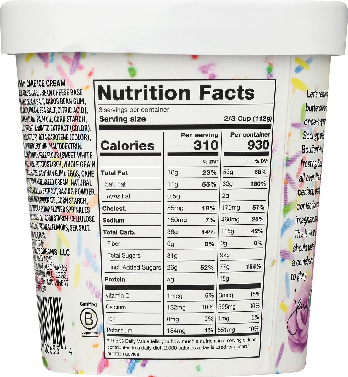 slide 5 of 9, Jeni's Birthday Cake Buttercream Ice Cream 1 pt, 1 pint