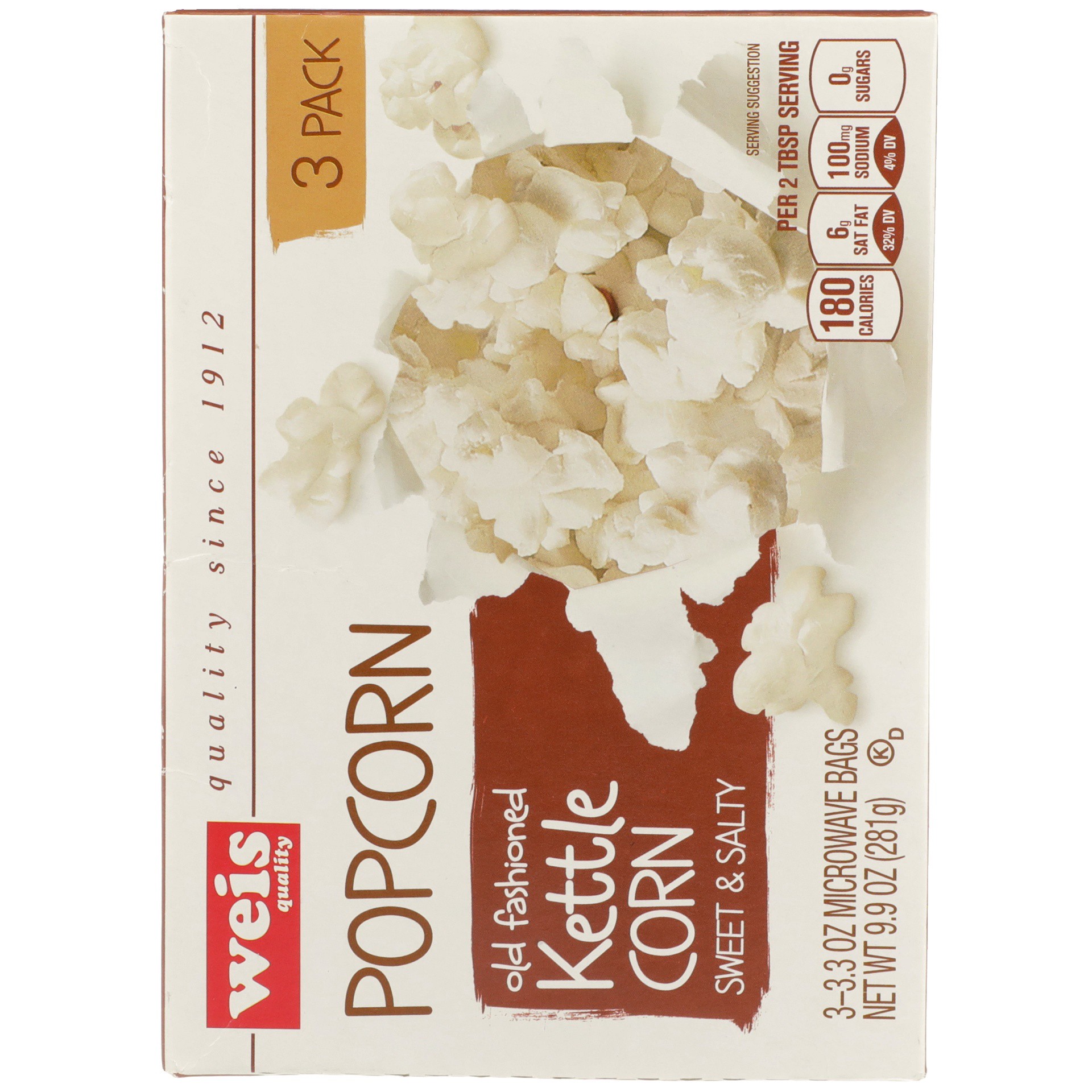 slide 4 of 6, Weis Quality Kettle Corn Microwave Popcorn, 9.9 oz