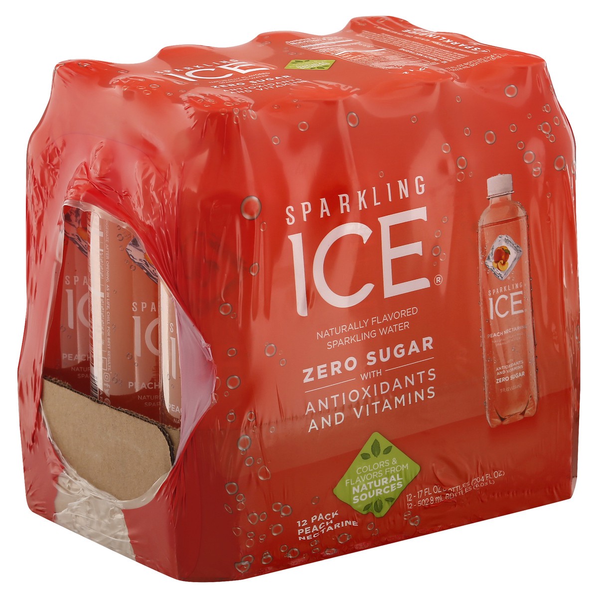 slide 10 of 10, Sparkling ICE Peach Nectarine, 17 Fl Oz Bottle Branded (Pack of 12), 204 fl oz