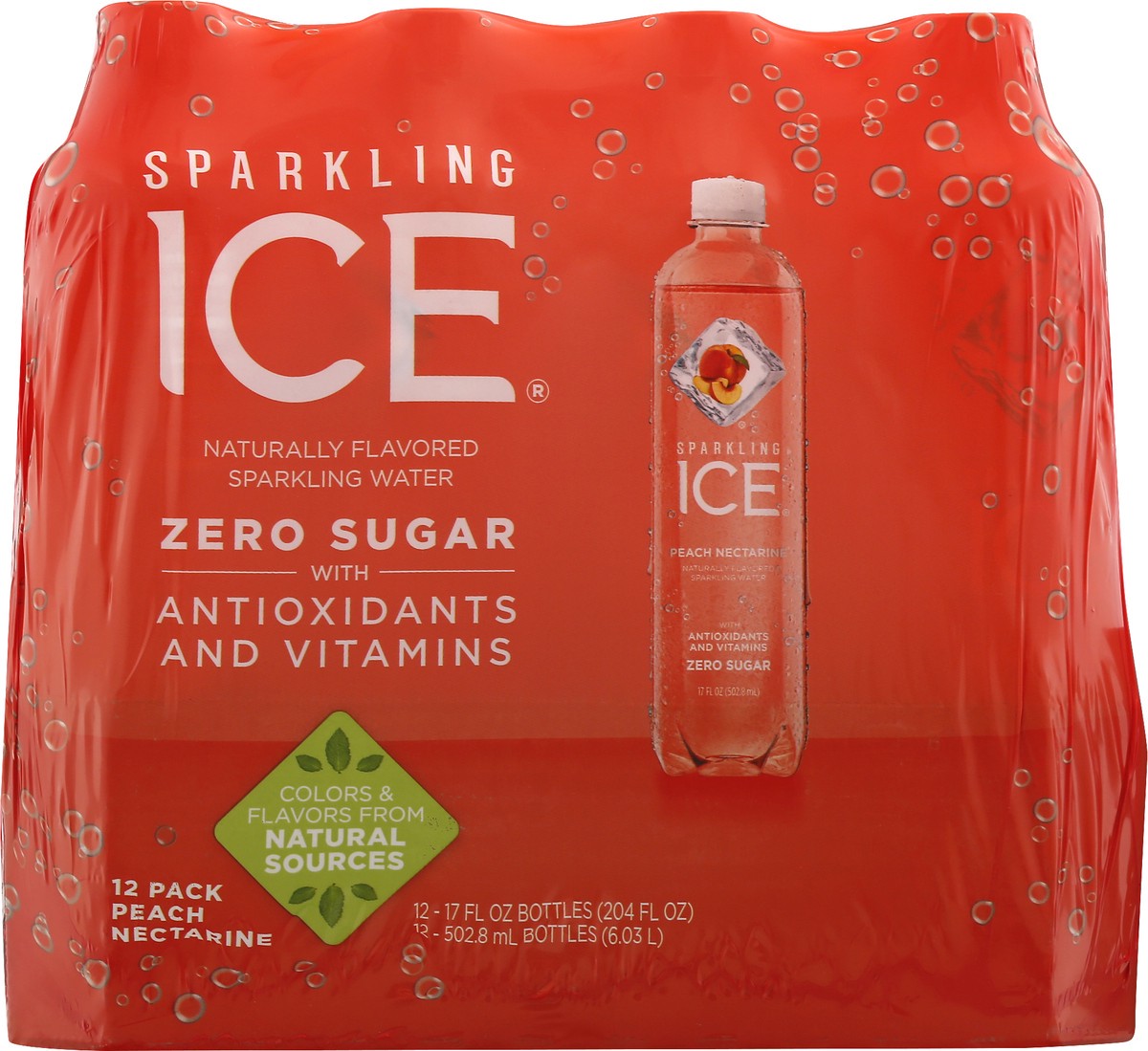 slide 8 of 10, Sparkling ICE Peach Nectarine, 17 Fl Oz Bottle Branded (Pack of 12), 204 fl oz