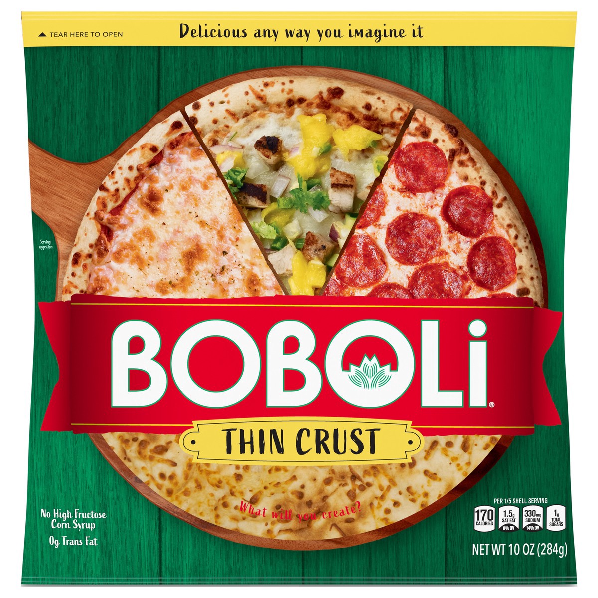 slide 1 of 6, Boboli 12" Thin Pizza Crust, 10 oz