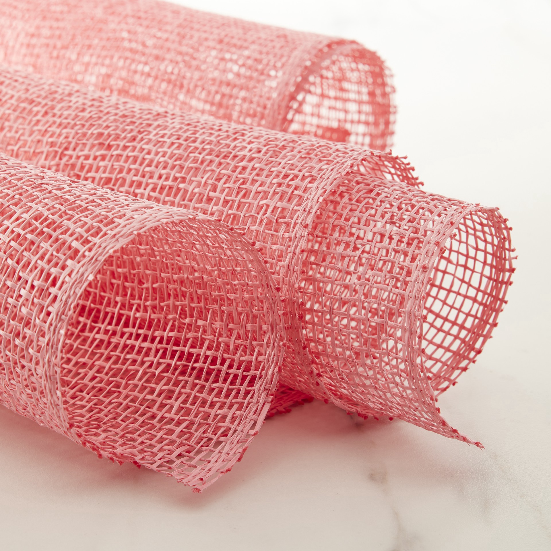 slide 3 of 3, 10" X 19ft. Pink Poly Burlap Mesh By Celebrate It, 10 in x 19 ft